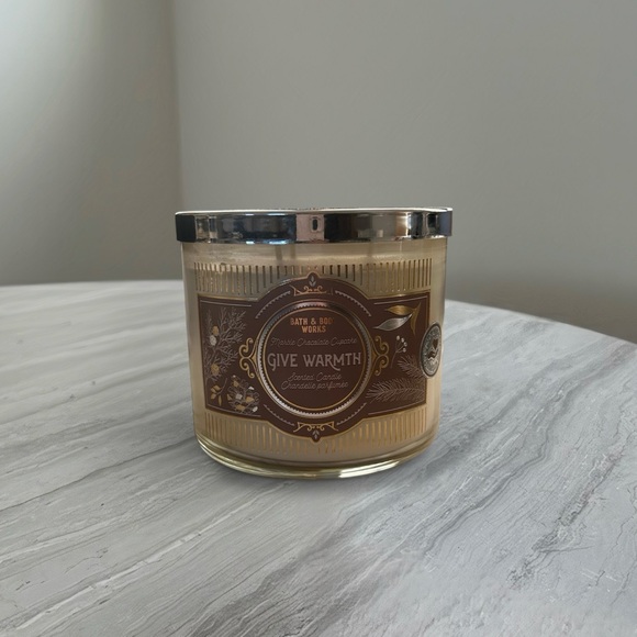 Bath & Body Works Other - NEW Bath & Body Works Marble Chocolate Cupcake Give Warmth Scented Candle